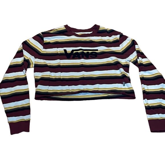 Vans Crop Shirt, long sleeve striped Tee, XS - Picture 1 of 6